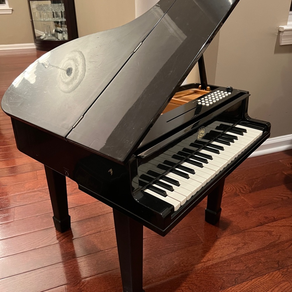 Elegant Black Miniature Grand Piano